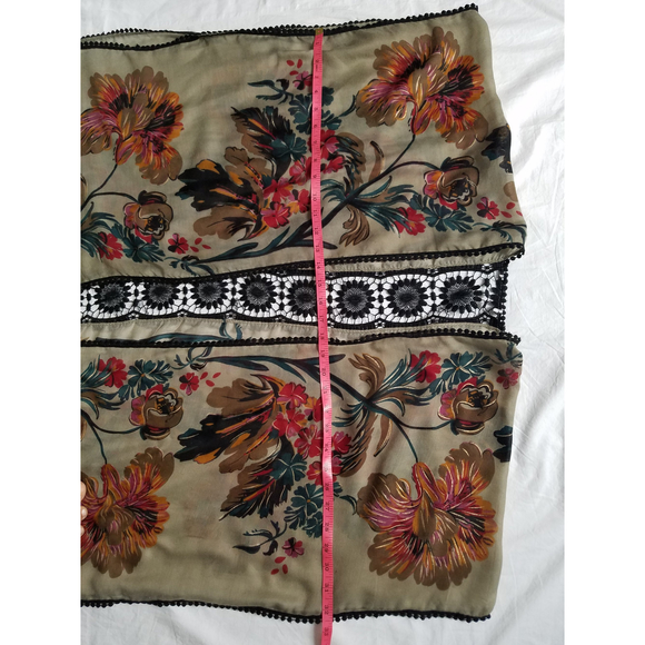 Cover Up BOHO Fringed Summer Wraps Lace Back and Trims - Picture 4 of 7